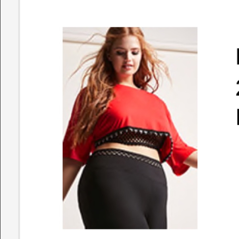 2X twofer hook mesh crop top